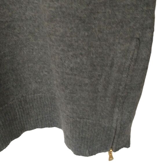 Talbots Merino Wool Sweater S Zipper Details Gray Academia Old Money Luxury - Picture 8 of 16